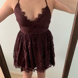 TOBI Maroon Lace Dress